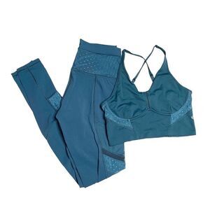 Lululemon Bonded Longline Sports Bra & Just Breathe Pant Set Alberta Lake Size 6